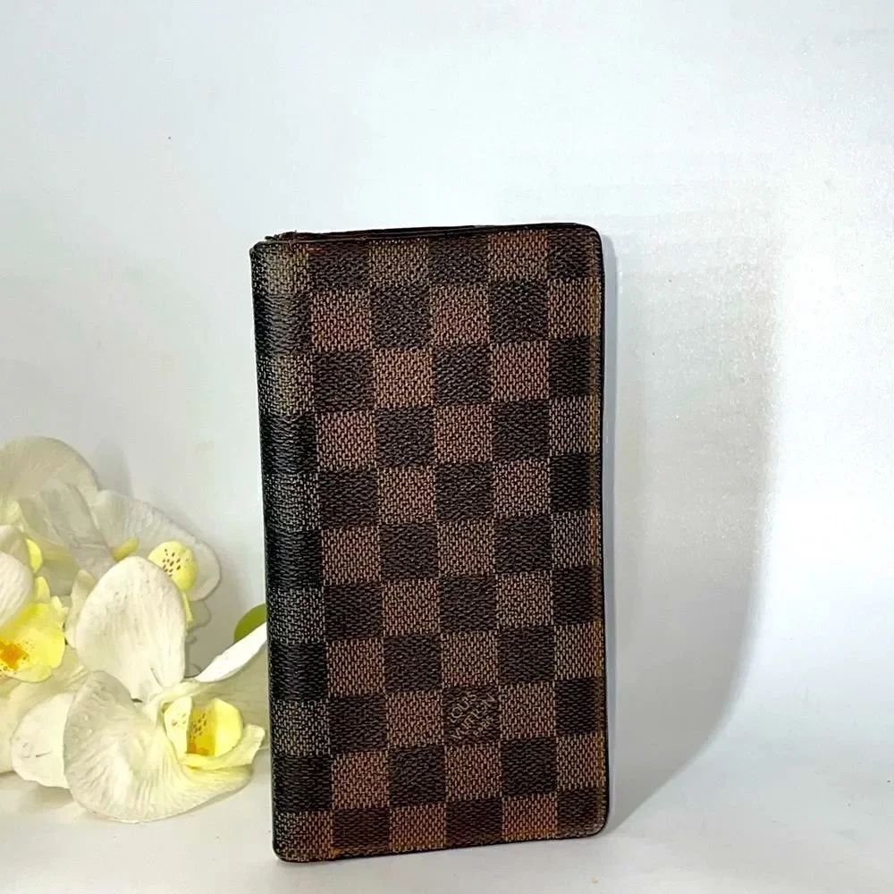 AUTHENTIC Louis Vuitton Damier Ebene Brazza Wallet